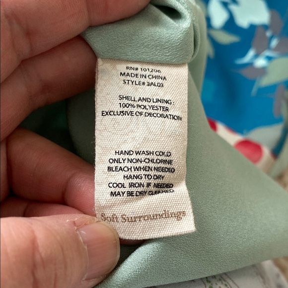 Soft Surroundings Floral Patchwork V-Neck Blouse - Picture 8 of 8